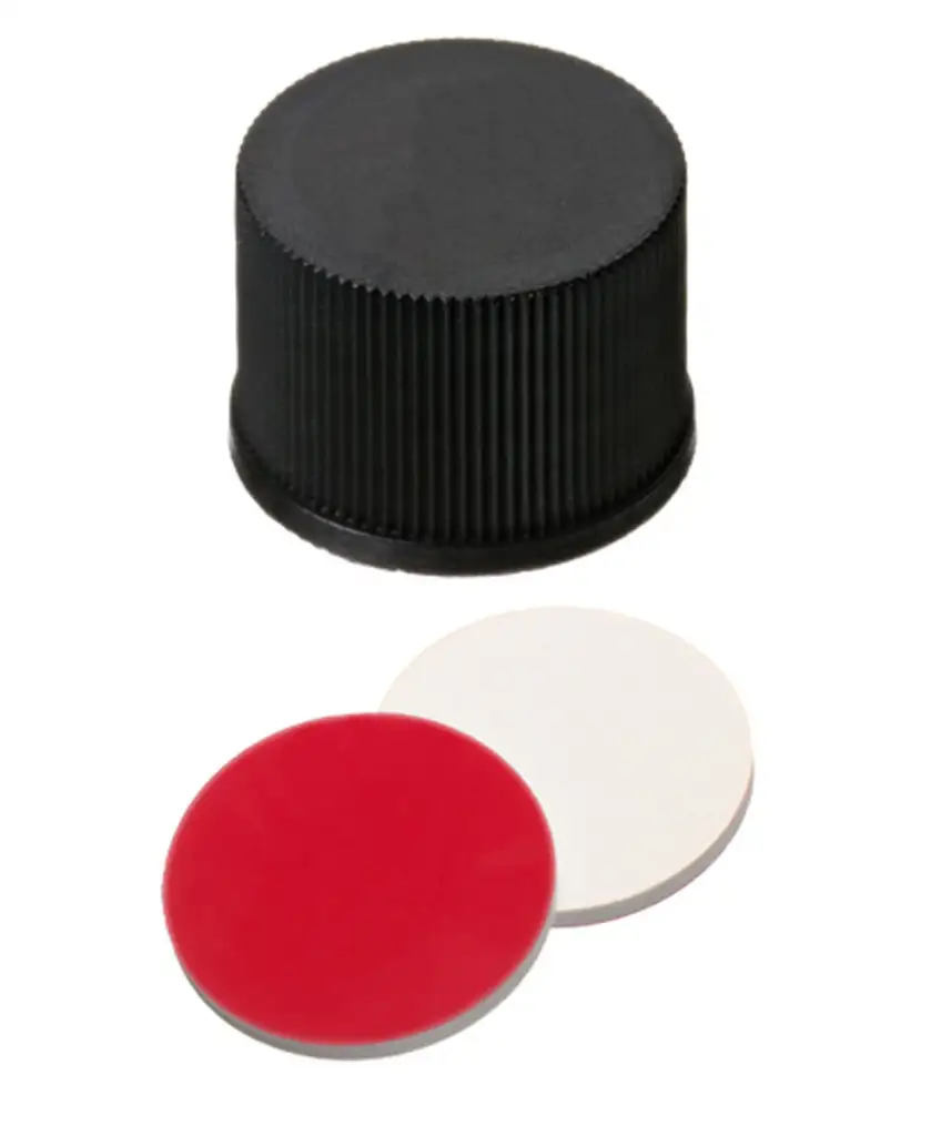 BOUCHON A VIS PP NOIR PLEIN DN15 SILICONE/PTFE - X1000