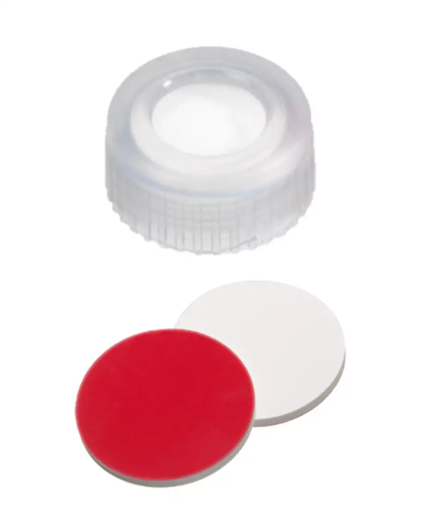 BOUCHON A VIS PP TRANSP.1 TROU DN9 SILICONE/PTFE - X100