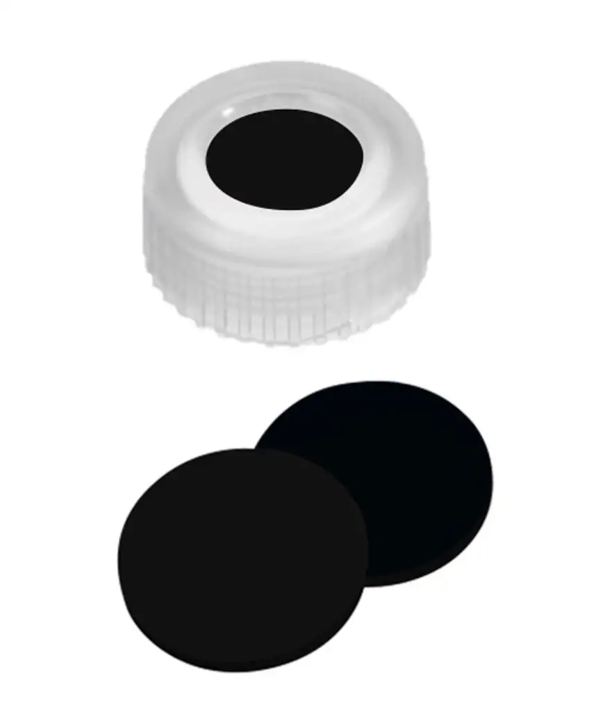 BOUCHON A VIS PP TRANSP.1 TROU DN9 VITON 1A - PACK DE 100