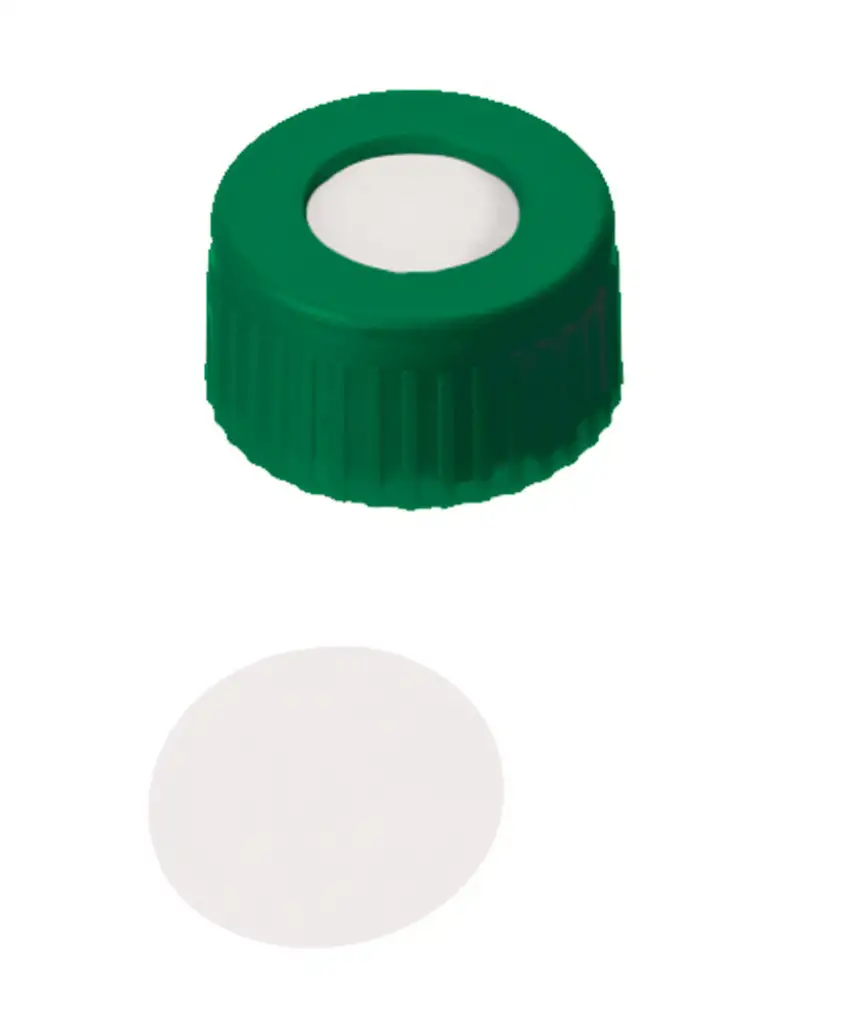 BOUCHON A VIS PP VERT 1 TROU DN9 PTFE VIERGE - PACK DE 100