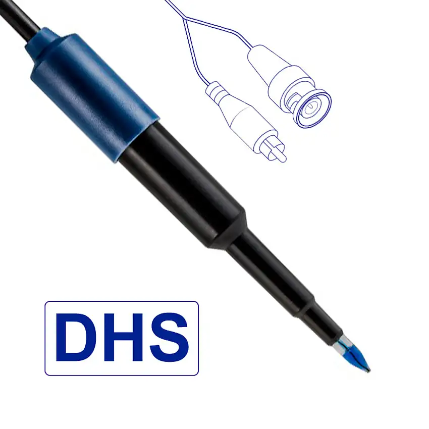 ELECTRODE PH 2 PORE F PLASTIQUE + TEMP. - DHS