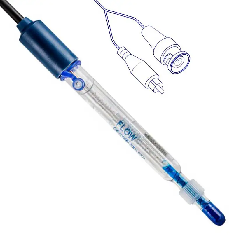 ELECTRODE PH FLOW EN VERRE + TEMP. - BNC/RCA