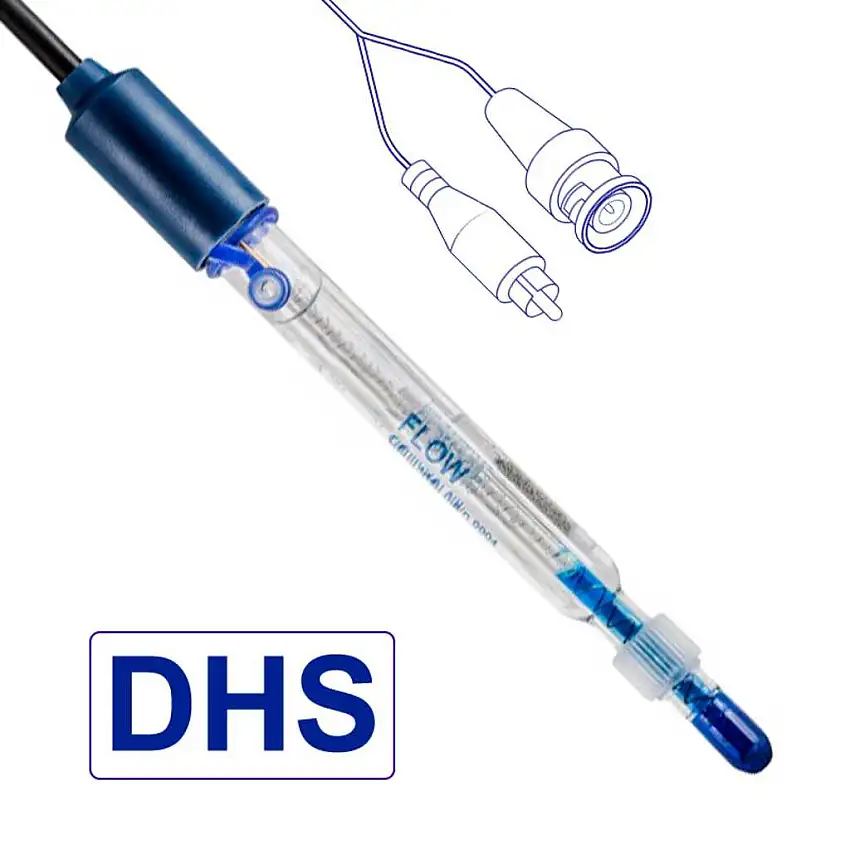 ELECTRODE PH FLOW EN VERRE + TEMP. - DHS