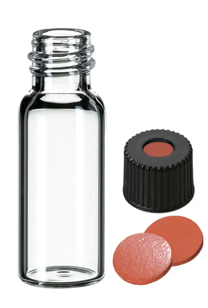 FLACON A VIS BRUN DN8 + MARQU. + BOUCHON 1 TROU 1,5ML -X100