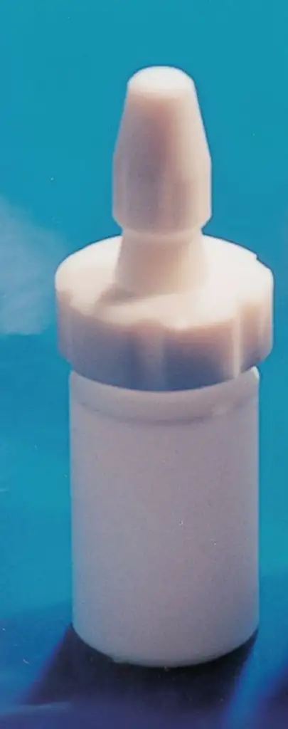 FLACON COMPTE-GOUTTE PFTE BLANC AVEC BOUCHON 25ML