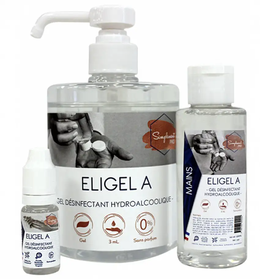 GEL HYDROALCOOLIQUE ELIGEL A 6 X 500 ML + 6 POMPES DOSEUSES
