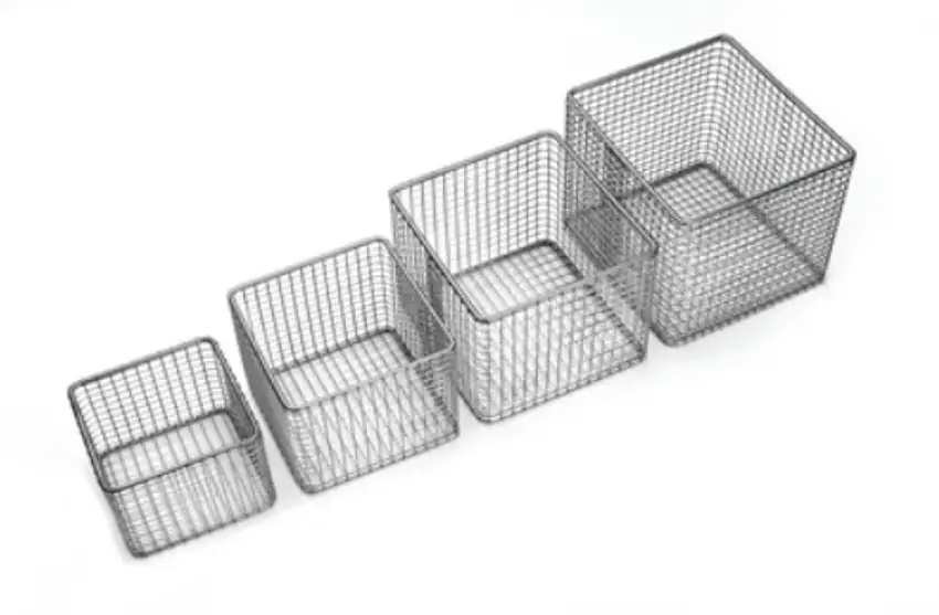PANIER CARRE FIL INOX DE 100X100X100MM