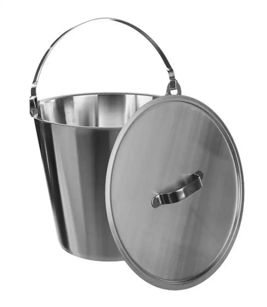 SEAU INOX GRADUE 10L AVEC ANSE H.235 X D.280MM