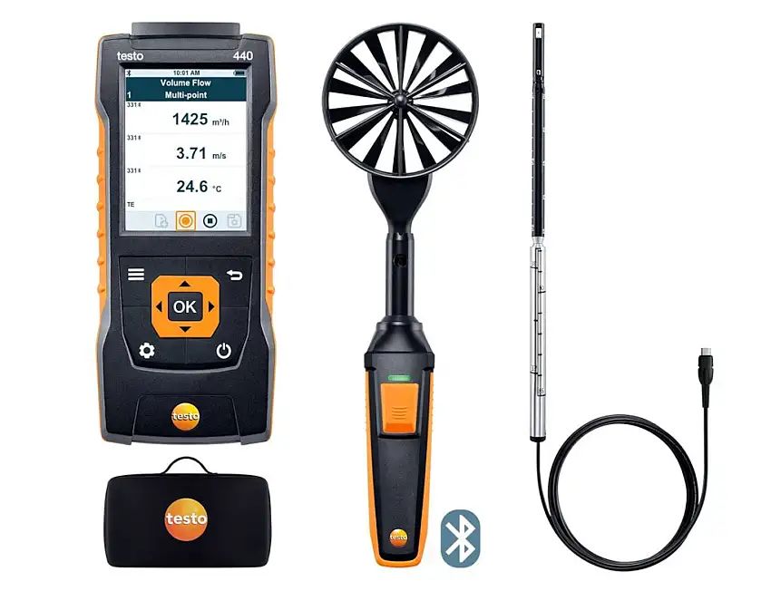 TESTO 440 SET 1 VITESSE AVEC 2 SONDES FIL CHAUD & HELICE