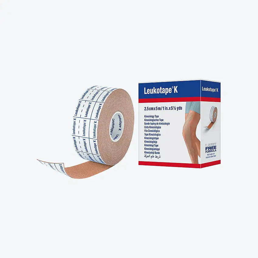 Bande adhésive - Élastique - 5 m - Chair - Leukotape K