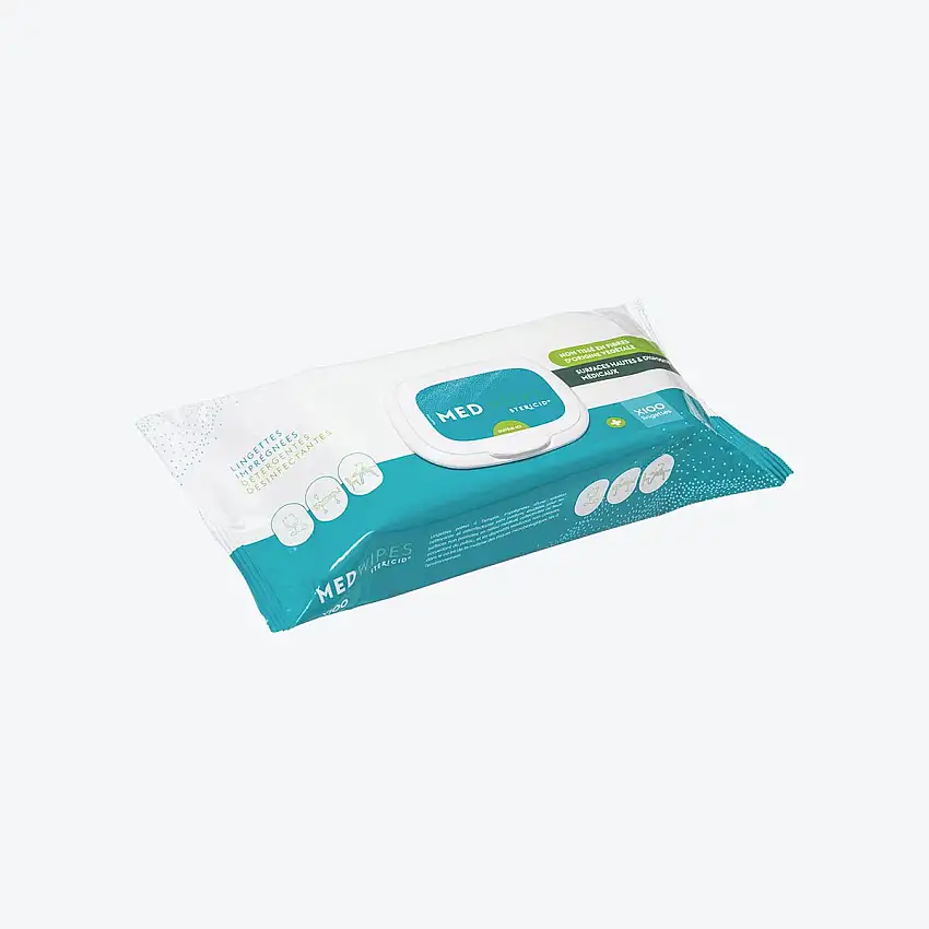 Lingettes désinfectantes - Biodégradables - Par 100 - Medwipes