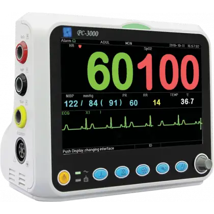 Moniteur patient multiparamétrique GIMA PC-3000 (PNI, SpO2, Temp., Resp.,ECG)