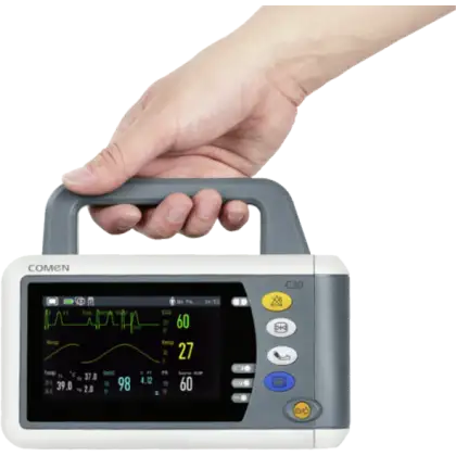 Moniteur patient multiparamétrique d'urgence Comen C30 (PNI, SpO2, RESP, EtCO2, Temp., ECG)