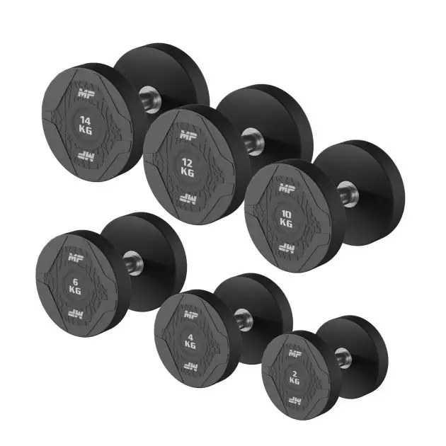 Haltère rond en caoutchouc Muscle Power (par pièce)