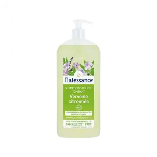Natessance shampooing-douche verveine citronnée sans sulfates 1L