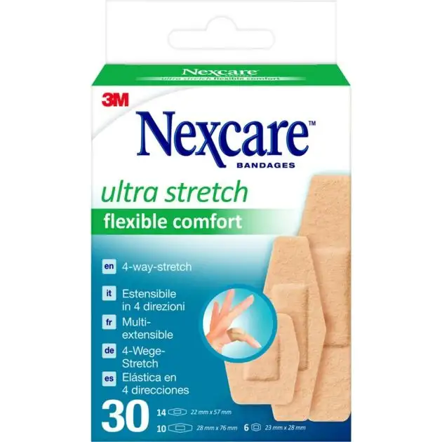 Pansements flexibles confortables Nexcare Ultra Strech, assortis, 30/paquet