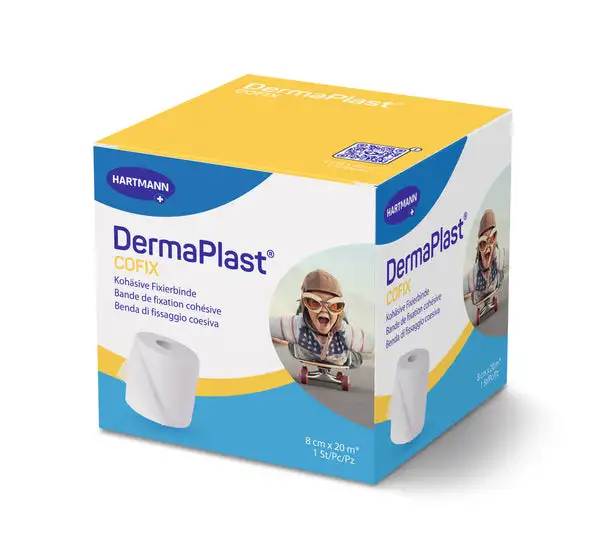 DermaPlast Gazebinde Cofix weiss, Sparrolle 8 cm x 20 m