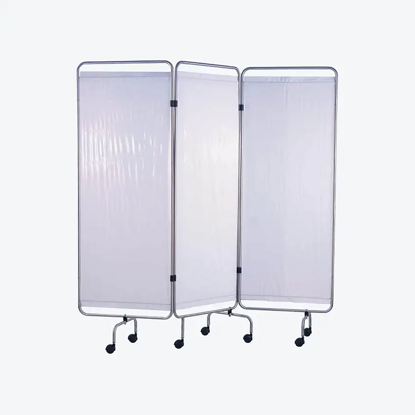 Paravent médical - 3 panneaux - 175 cm - Sur roulettes - Holtex