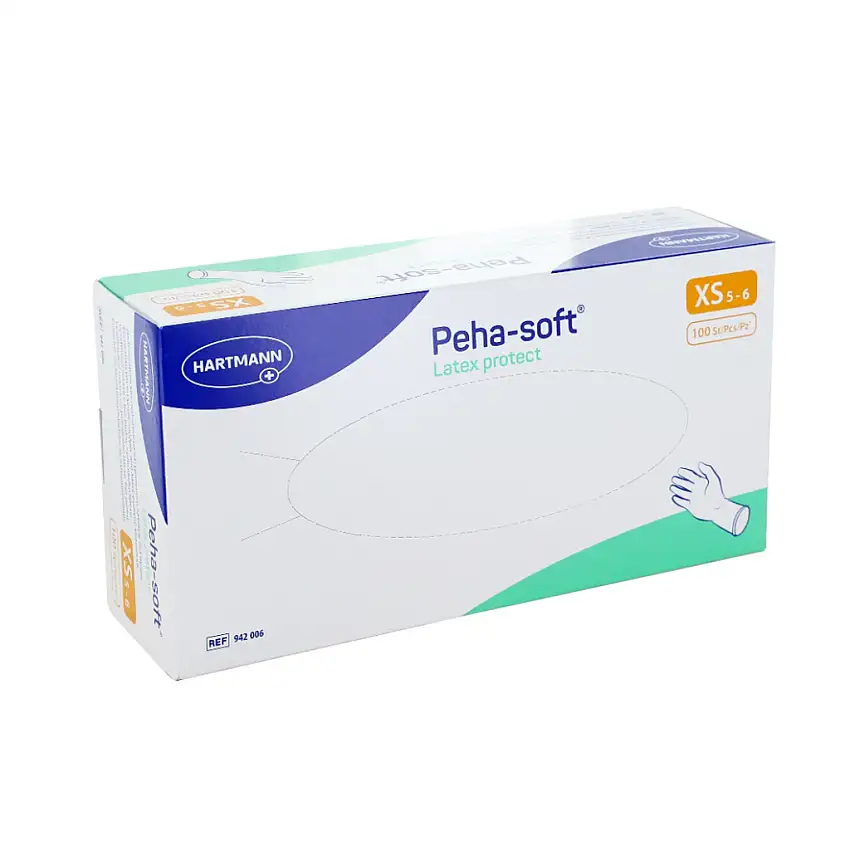 Gant d'examen Peha Soft Protect en latex non poudré - 5/6 XS