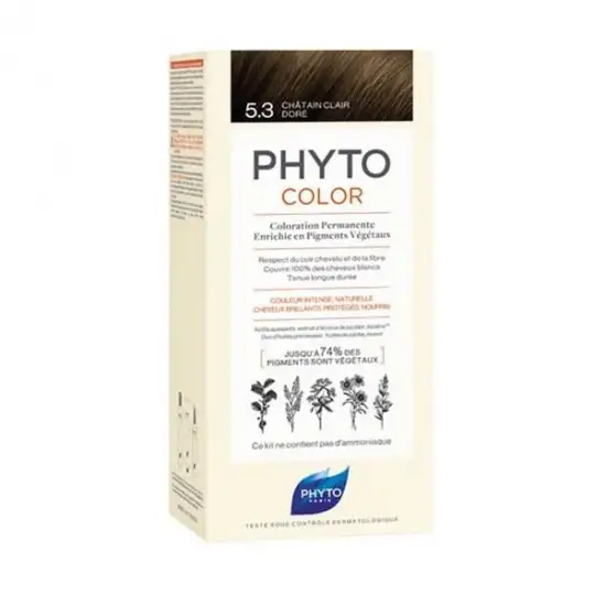 Phyto phytocolor coloration permanente 5.3 châtain clair doré