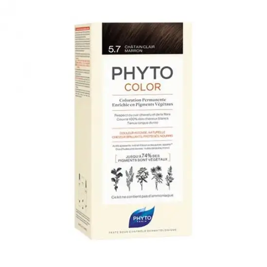 Phytocolor 5.7 châtain clair marron coloration permanente
