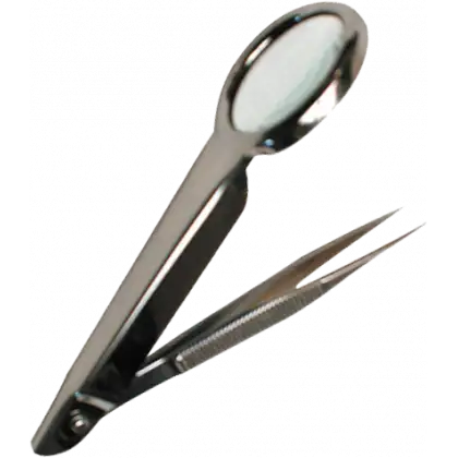 Pince Précelle en inox avec loupe