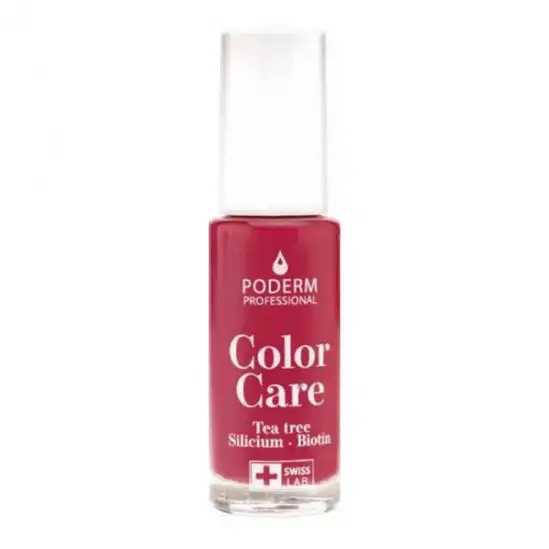 Poderm vernis color care rouge rose 8ml