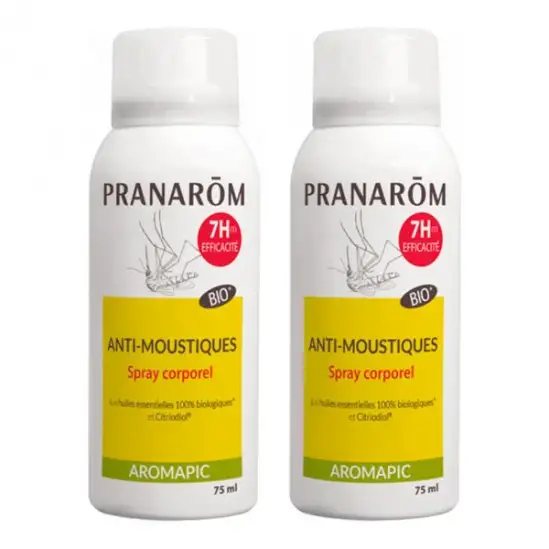 Pranarôm aromapic spray corporel anti-moustiques bio lot de 2 x 75ml
