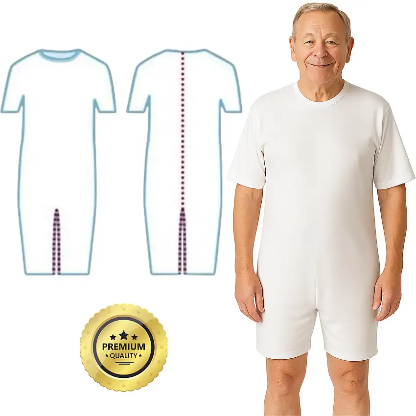 Pyjama Anti-Incontinence Manches Courtes Unisexe | Adultes - S (38-40)