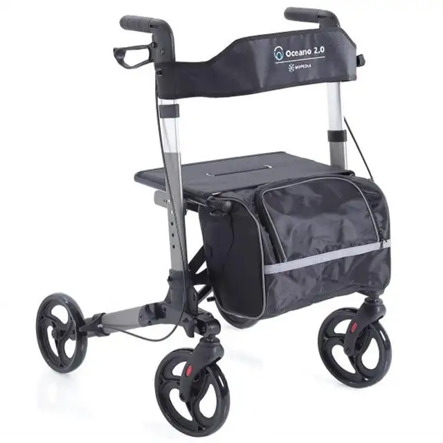 Rollator Pliable à 4 Roues avec Panier Multifonction