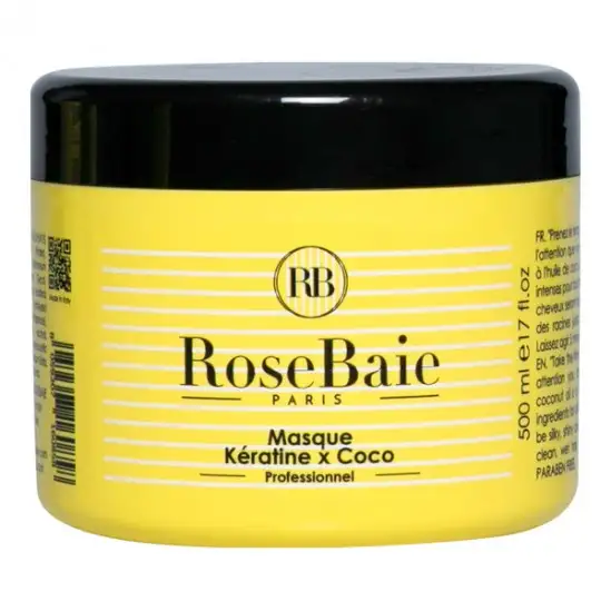 Rosebaie masque à la kératine et à l’huile de coco 500ml