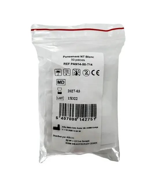 Sachet de 50 Pansements Non Tissés Hypoallergéniques