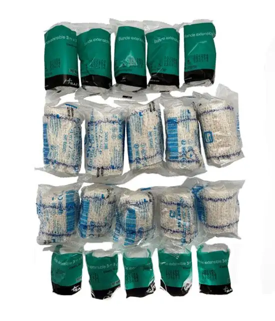 Sachet de bandes de gaze et crêpe assorties