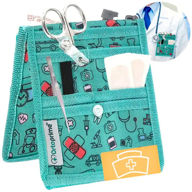 Pochette de Poche Infirmière avec Compartiments Multiples et Bouton
