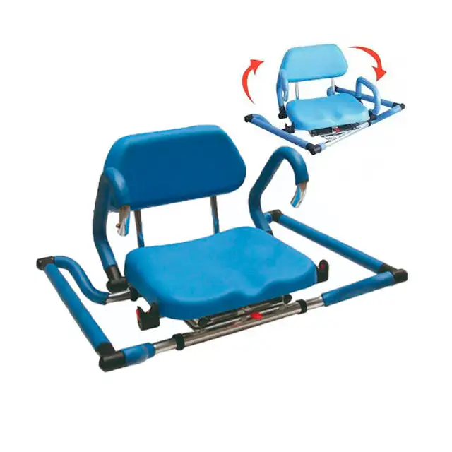 Chaise Pivotante de Baignoire Réglable avec Siège Rembourré et Accoudoirs