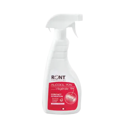 Spray désinfectant contact alimentaire Ront - Alcool 70% d'origine végétal