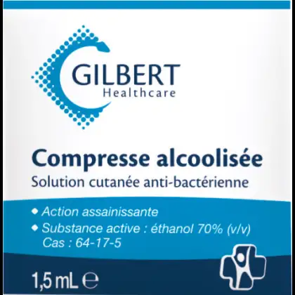 Tampons imprégnés d'alcool à 70% (boite de 1000)
