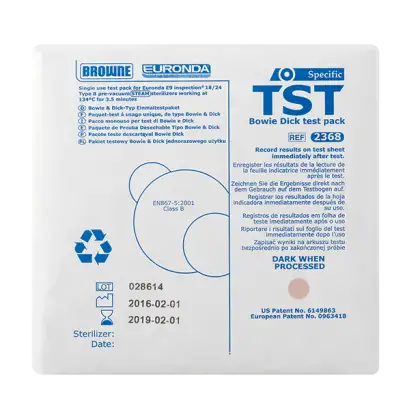 Test de Bowie & dick pour autoclave Euronda (boîte de 10)
