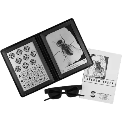 Test optométrique de la vision du relief - Stéréotest de la mouche