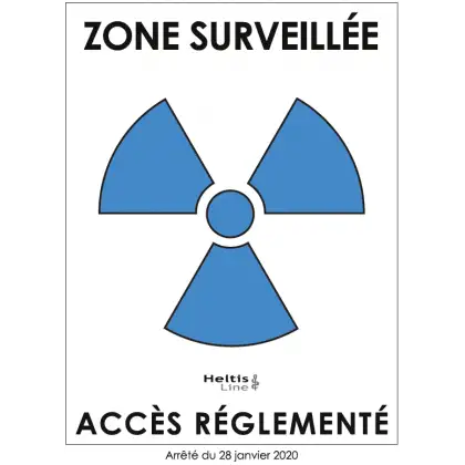 Trèfle signalisation bleu "zone surveillée" adhésif