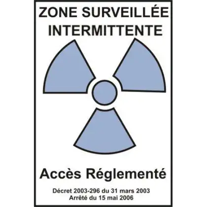 Trèfle signalisation bleu "zone surveillée intermittente" adhésif