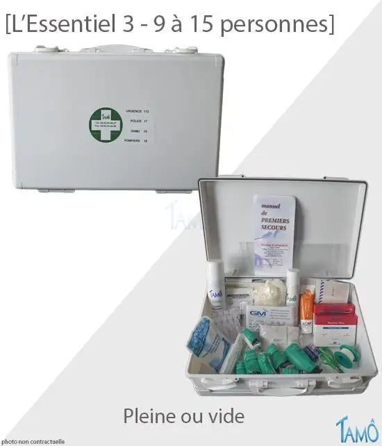 Trousse de Secours l'Essentiel 3 - 9 à 15 Personnes