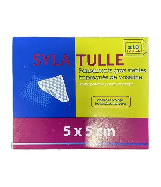 Tulle Gras Vaseliné 5cm x 5cm - Boîte de 10 compresses