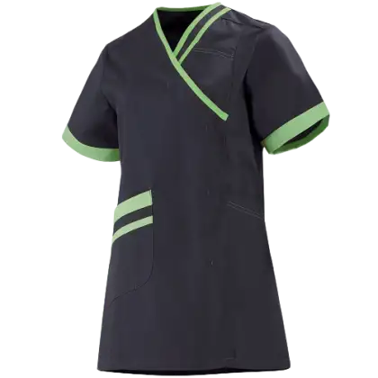 Tunique médicale femme Lafont Lilée (gris charcoal et vert)