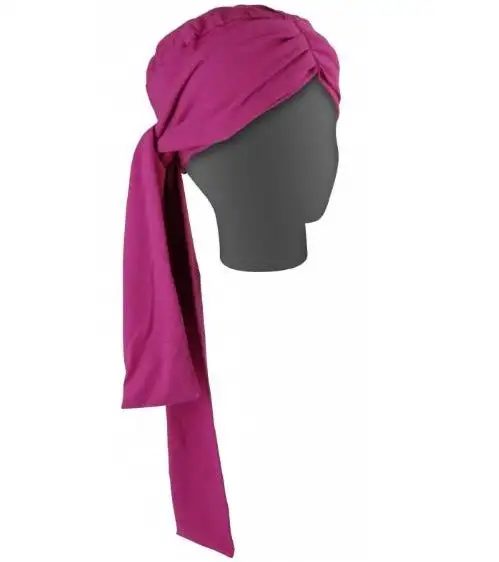 Turban Foulard Oncologique Drapé Long | Diverses Couleurs - Fuchsia