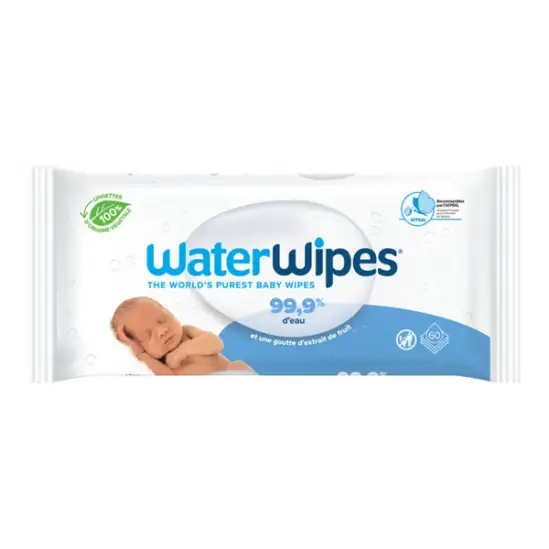 Waterwipes lingette biodégradable bébé paquet de 60 lingettes