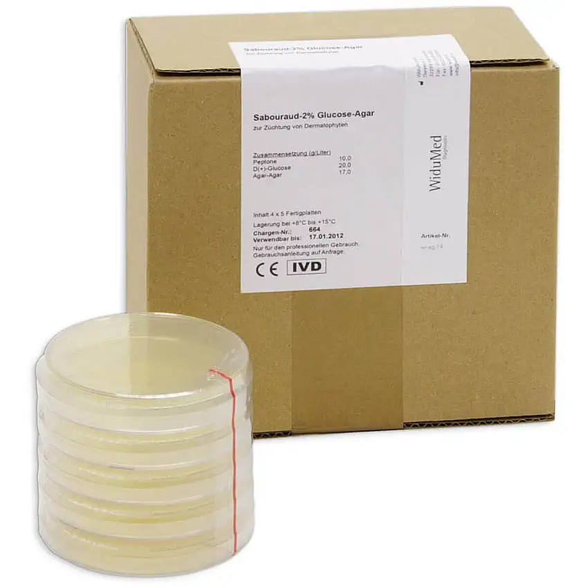 WiduMed Milieux de culture précoulés Gélose Sabouraud-glucose (2 %)