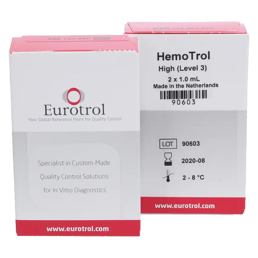 HemoCue Solution de contrôle Hemotrol High – 2 x 1 ml, 16 g/dL