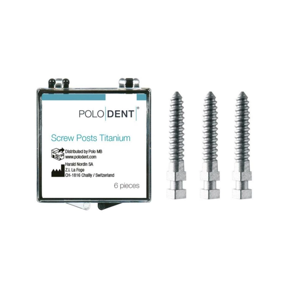 PoloDent screw posts titane L-6 6 pcs