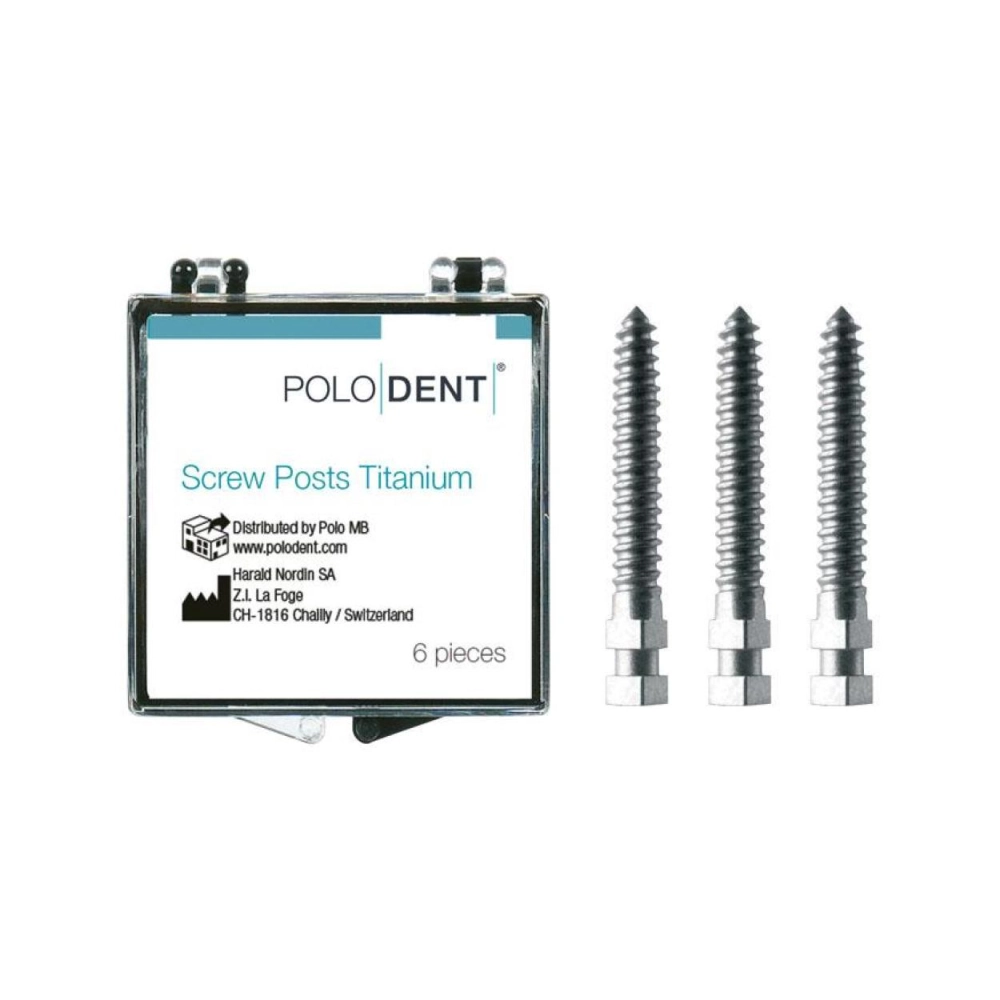PoloDent screw posts titane XL-6 6 pcs